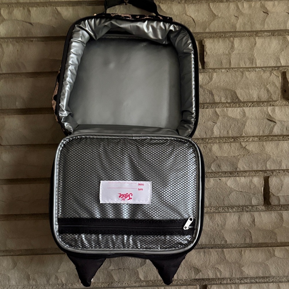 Leopard Print Kids Backpack with Initial K - Picture 8 of 14